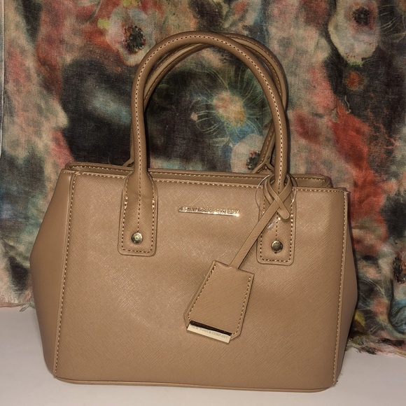 New York & Company Neutral Tan Satchel Handbag - Picture 1 of 13